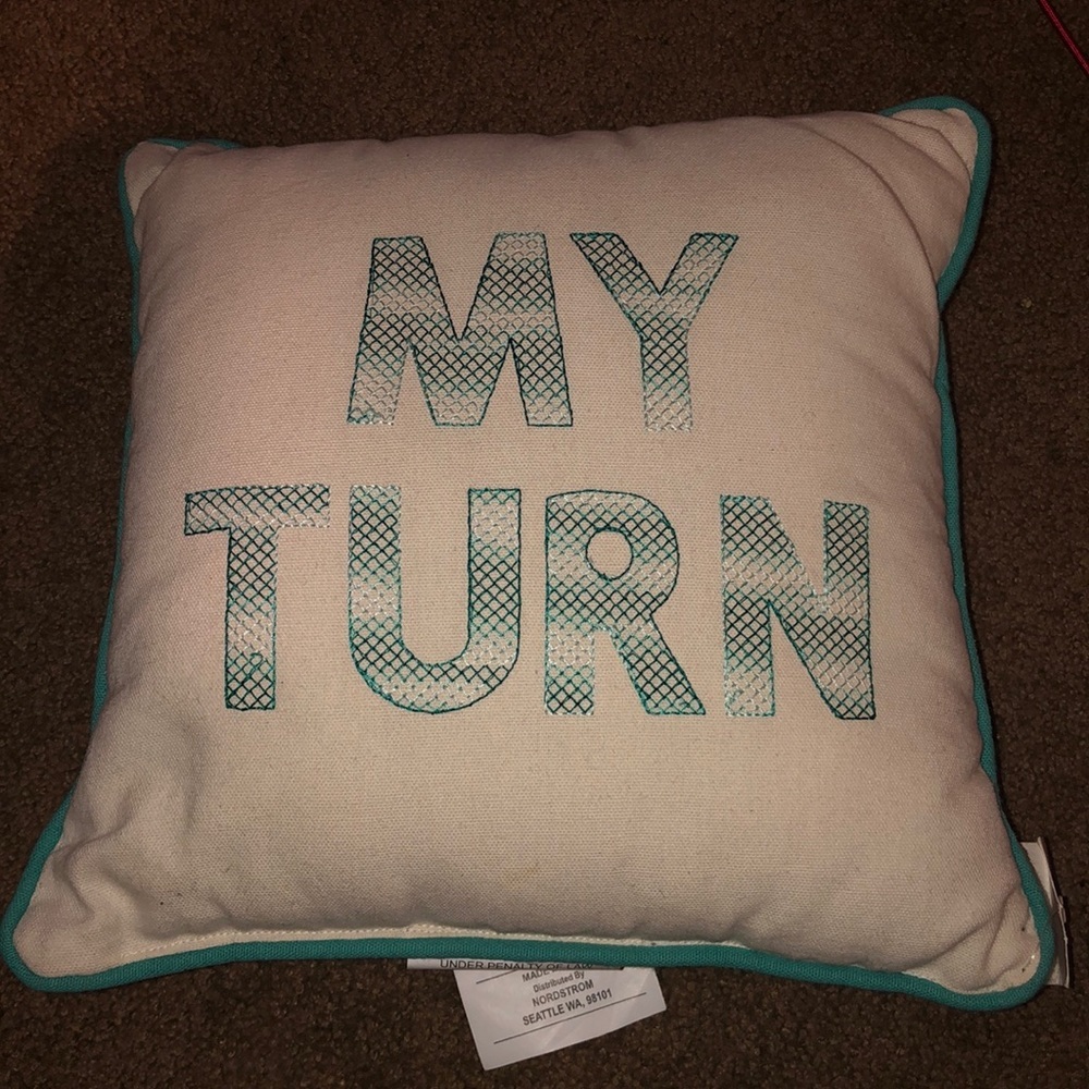 My turn throw pillow